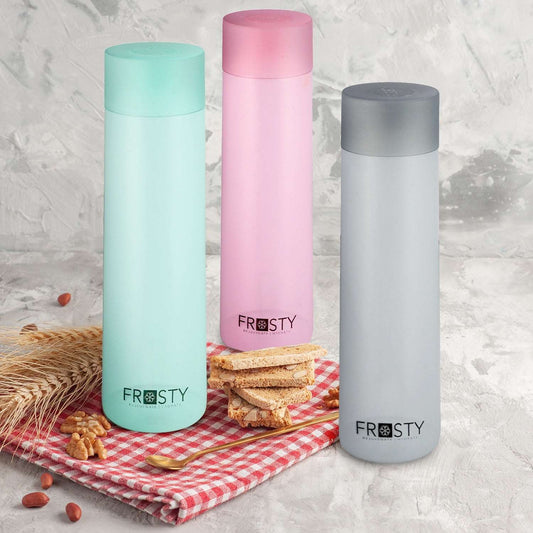 Aquaqlean Frosty 500ml Plastic Water Bottle Gift Set (Pack. of 6 Pieces, 500ml, Multicolour) II Food Grade II Slim & Light WeightAQUAQLEAN STOREFRONT
