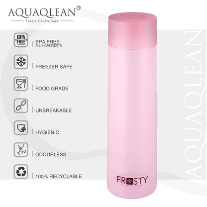Aquaqlean Frosty 500ml Plastic Water Bottle Gift Set (Pack. of 6 Pieces, 500ml, Multicolour) II Food Grade II Slim & Light WeightAQUAQLEAN STOREFRONT