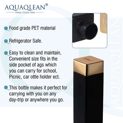 Aquaqlean Frosty 950ml - Classy Cap Plastic Bottle - Black - Gold II 1 Pcs PackAQUAQLEAN STOREFRONT