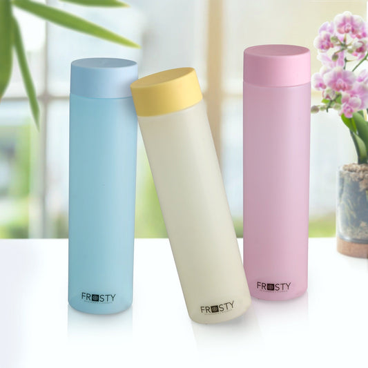 Aquaqlean Frosty Unbreakable Round Water Bottle | 1 Litre | Plastic Water Bottle | Office Bottle | Gym Bottle | Home | Kitchen (6pcs Multicolor, FROSTY)AQUAQLEAN STOREFRONT