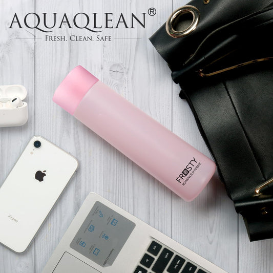 Aquaqlean Plastic Food Grade 500ml Floral Printed Round Water Bottle (6 pieces,Pink & Blue | 500 milliliter)AQUAQLEAN STOREFRONT