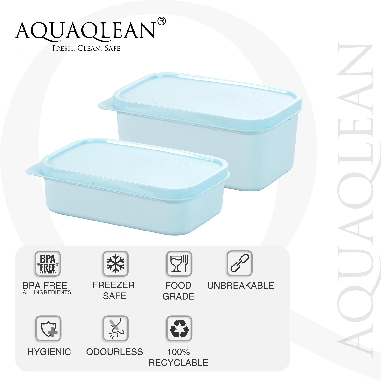 AQUAQLEAN Plastic Transparent Food Storage Containers with Lid, Set of 6 (3x350ml & 3x250ml),CitrusRed & BoringBlue MixAQUAQLEAN STOREFRONT