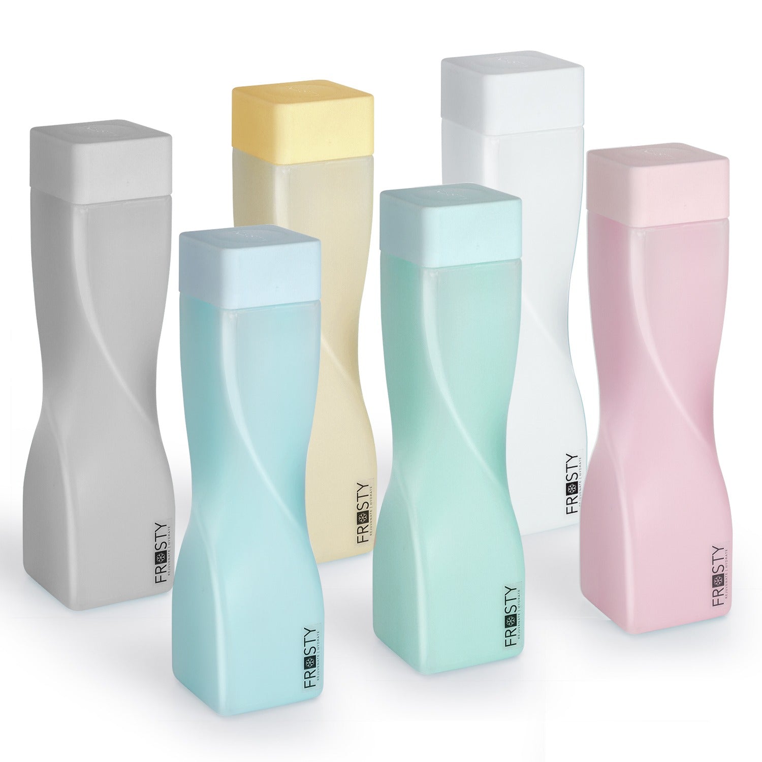 Aquaqlean Unbreakable Twist Plastic Water Bottle | 100% Food Grade | Leak Proof | BPA Free | Ideal for Gym, Office, Home, Travel, College | 1 Litre Each | Set of 6 | Multi - ColourAQUAQLEAN STOREFRONT