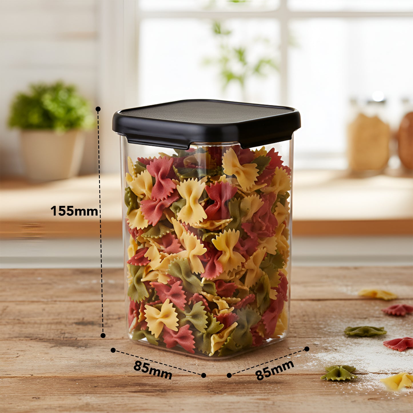 SealPro Airtight Square Container with Scoop – Silicone Lid, BPA Free, Freezer & Dishwasher Safe Kitchen Storage Box