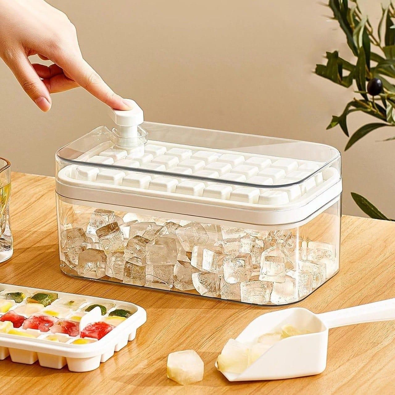 Silicone 2 Layer Ice Cube Trays With Storage Box & Ice ScoopAQUAQLEAN STOREFRONT