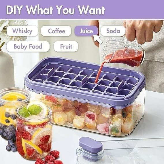 Silicone 2 Layer Ice Cube Trays With Storage Box & Ice ScoopAQUAQLEAN STOREFRONT