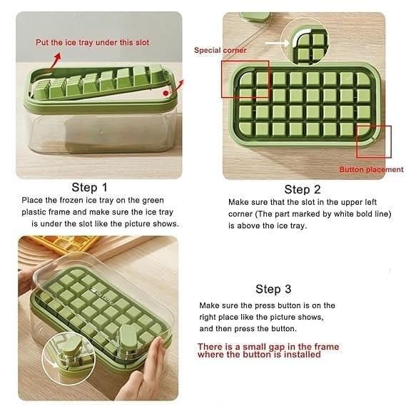 Silicone 2 Layer Ice Cube Trays With Storage Box & Ice ScoopAQUAQLEAN STOREFRONT