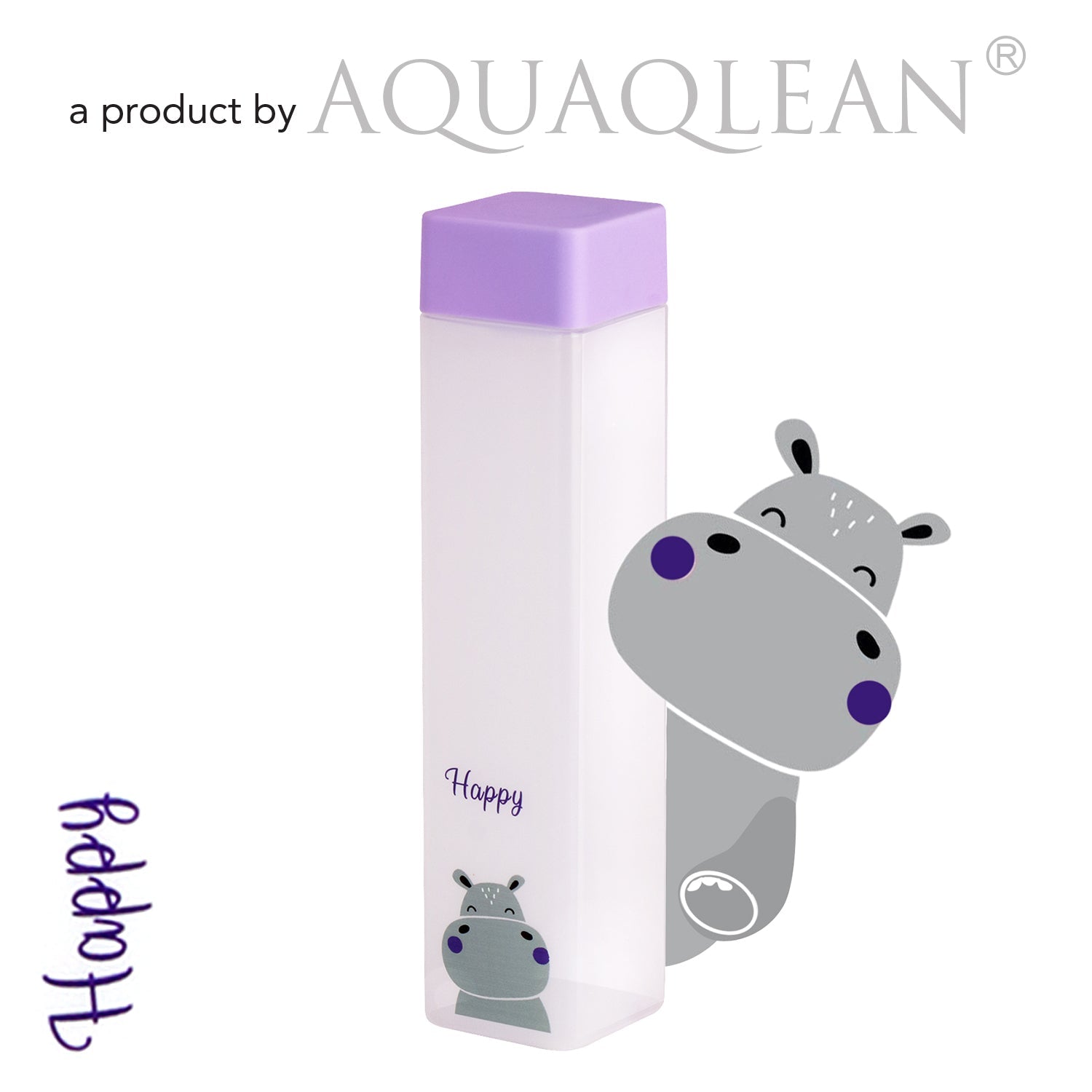 Aquaqlean Frosty 950ml - Choose Your Personality Kids & School Water Bottle - Happy (Hippo) 1 Pcs PackAQUAQLEAN STOREFRONT