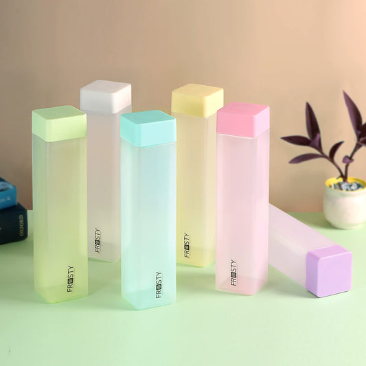 Aquaqlean Frosty Plastic Fridge Water Bottle - NEON (Multicolor 6 pcs set) I Food Grade I Gift Set I Gym Use I Office Use I Home UseAQUAQLEAN STOREFRONT
