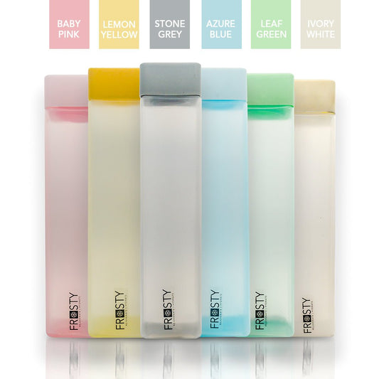 Aquaqlean Frosty Square Plastic 1 Litre Fridge Water Bottle - PASTEL (Multicolor 6 pcs set) I Food Grade I Gift Set I Gym Use I Office Use I Home UseAQUAQLEAN STOREFRONT