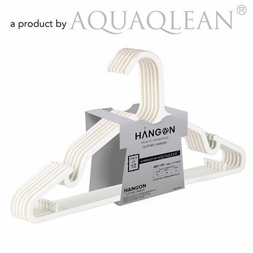 Aquaqlean - Hangon - LightWeight Clothes Hangers,(Pack of 12 pcs ,White)AQUAQLEAN STOREFRONT