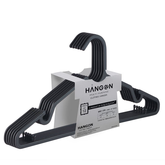Aquaqlean - Hangon - LightWeight Clothes Hangers,(Pack of 12 pcs ,White)AQUAQLEAN STOREFRONT