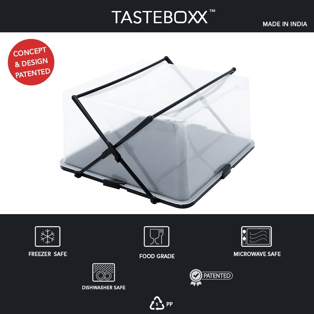 Aquaqleann Half - Kg Plastic Cake Box (Black) II 1 Pcs Pack - II Specially Designed For Proffesional Bakers & Home Bakers for safe storage & transport IIAQUAQLEAN STOREFRONT